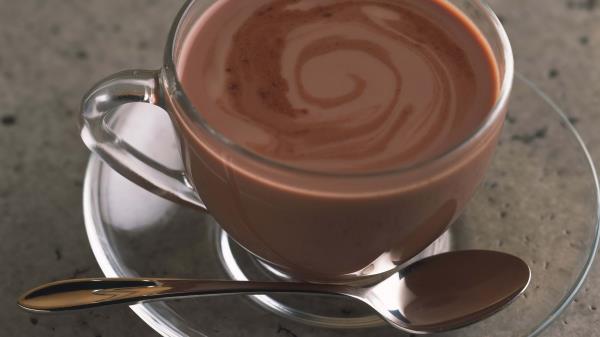 Cocoa Cup Glass Saucer Spoon wallpaper