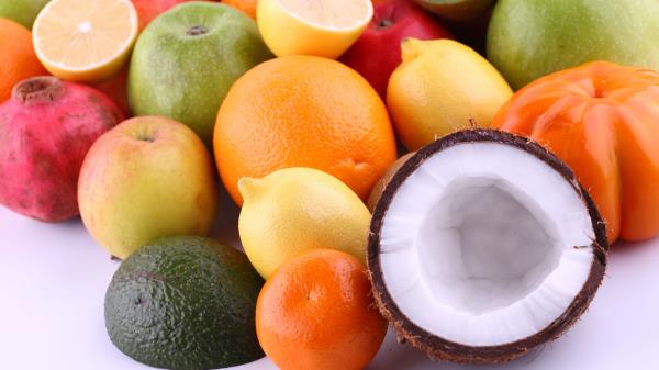 Coconut Avocado Orange Fruit wallpaper