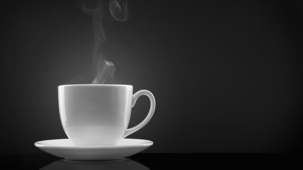 Coffee Steam Cup Black Background wallpaper