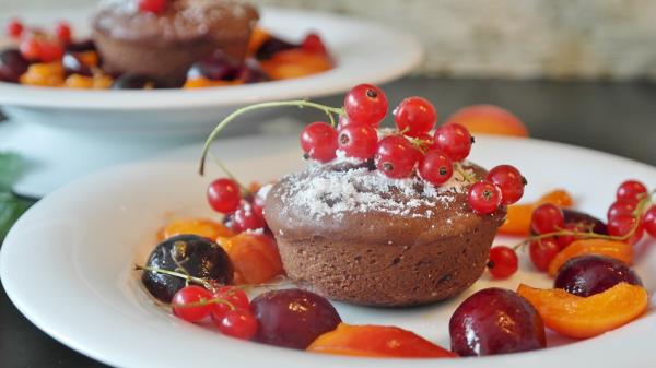 Cupcake Currants Berries Powder Dessert wallpaper