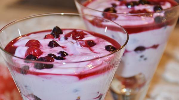 Desserts Cream Berries wallpaper