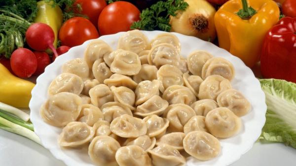 Dumplings Onions Tomatoes Eggplant Vegetables Pepper wallpaper