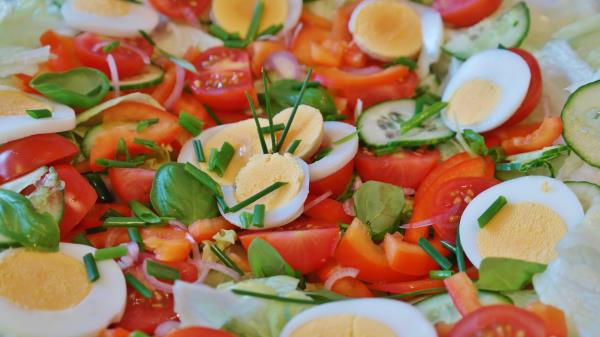 Eggs Lettuce Peppers Greens Wallpaper