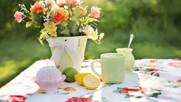 Flowers Vase Tableware Lime wallpaper