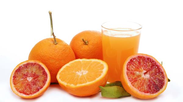 Grapefruit Orange Juice Glass White Background Wallpaper