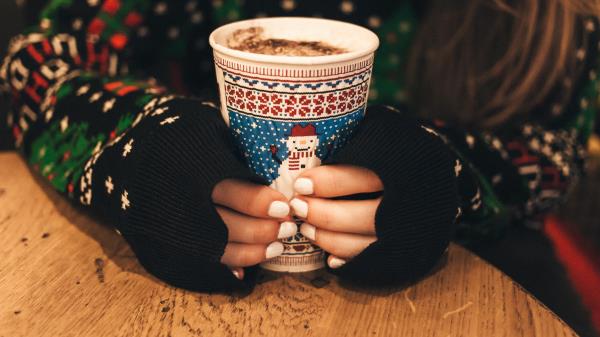 Hands Coffee Sweater Christmas wallpaper