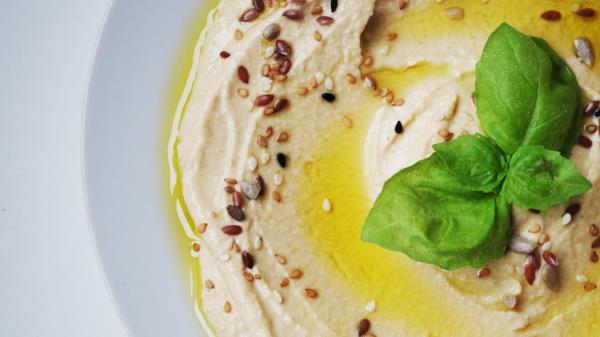 Hummus Pasta Chickpeas Basil wallpaper
