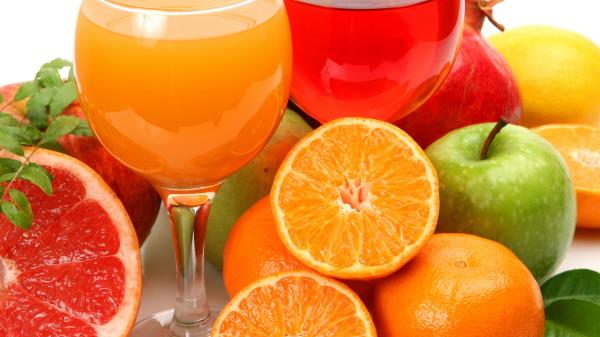 Juice Fruit White Background Lots Of Glasses Apple Orange Cut Grapefruit Pomegranate Lemon wallpaper