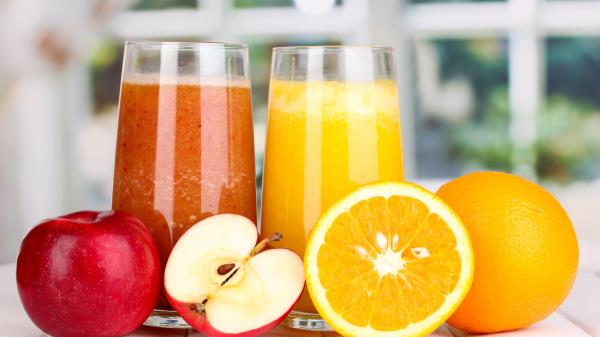 Juice Orange Apple Fruit Glasses wallpaper