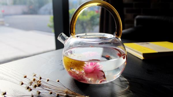 Kettle Tea Flowers wallpaper