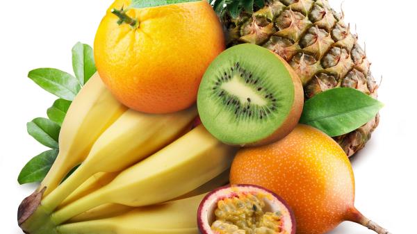 Kiwi Bananas Pineapple Fruit wallpaper