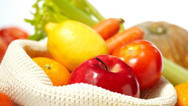 Lemon Apples Carrots Bag wallpaper