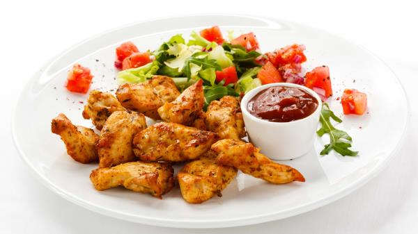 Meat Lettuce Ketchup wallpaper
