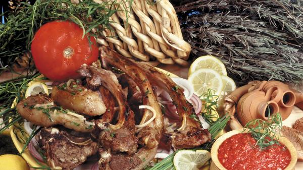 Meat Ribs Grill Dish Wallpaper