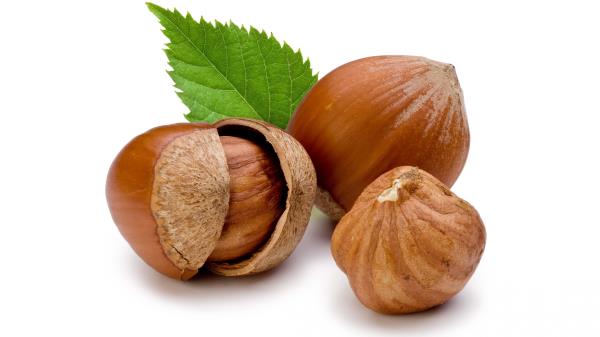 Nuts Three Leaf White Background wallpaper