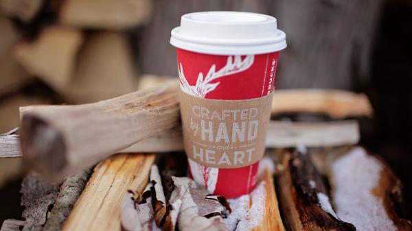 Paper Cup Inscription Care wallpaper