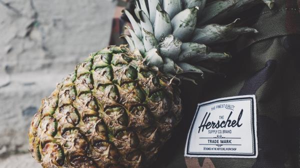 Pineapple Fruit Ripe Label wallpaper