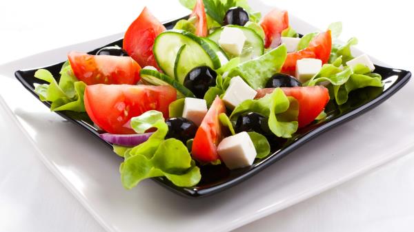 Plate Greens Vegetables Chunks Salad wallpaper