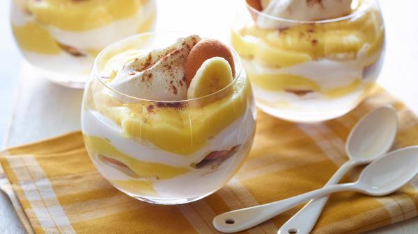 Pudding Banana Fruit Dessert wallpaper