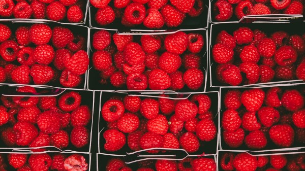 Raspberries Berries Ripe Baskets wallpaper