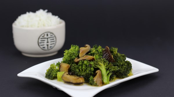 Rice Broccoli Mushrooms Dinner wallpaper