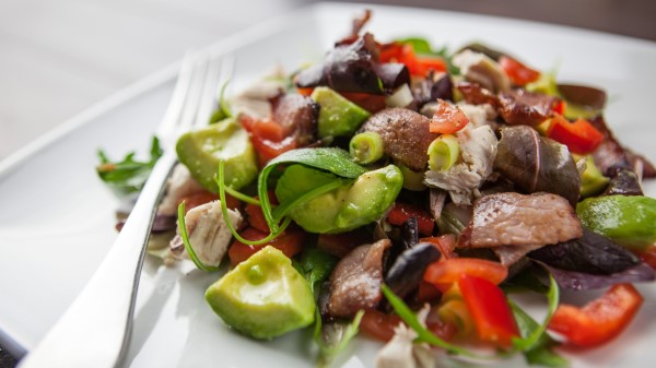 Salad Bacon Avocado Vegetables Wallpaper