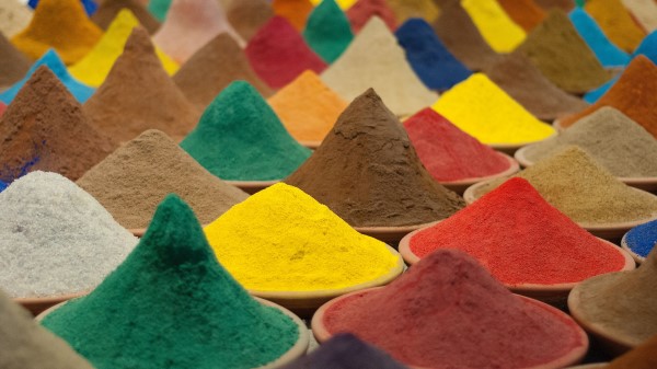 Spices Plates Colorful Wallpaper