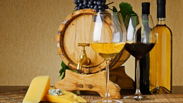 Wine Cheese Barrel Beverage Wallpaper