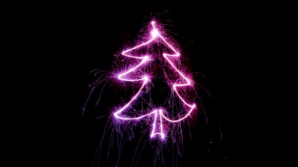 Christmas Tree Art Light Sparks wallpaper