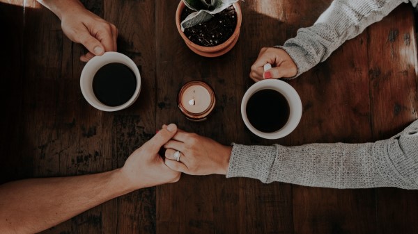 Couple Hands Love Tenderness Coffee wallpaper