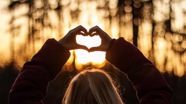 Hands Heart Sunset wallpaper