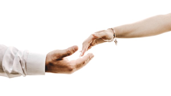 Hands Touch Love Wall Wallpaper