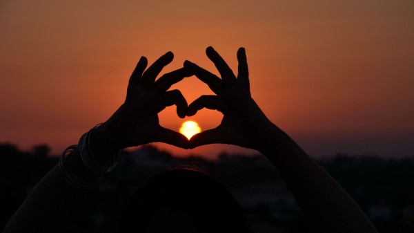 Heart Hands Sunset wallpaper