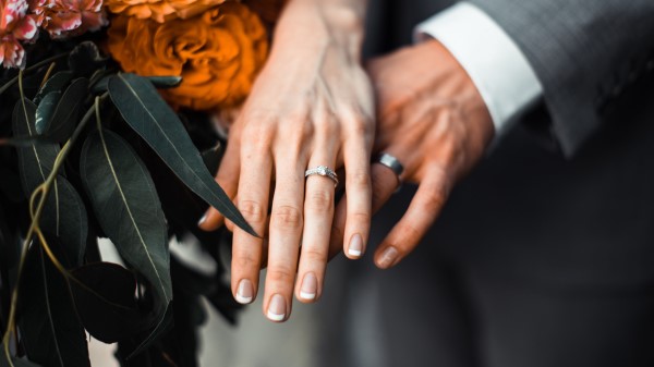 Newlyweds Hands Rings wallpaper