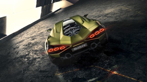 2019 Lamborghini Sian Rear View Wallpaper
