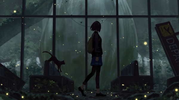 Anime Girl Walk In Abondon City 4k Y5 Wallpaper