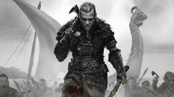 Assassins Creed Valhalla Game Monochrome Wallpaper