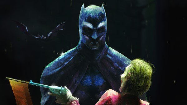 Batman Joker Facing 3q Wallpaper