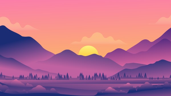 Beautiful Evening Landscape Minimal 4k wallpaper