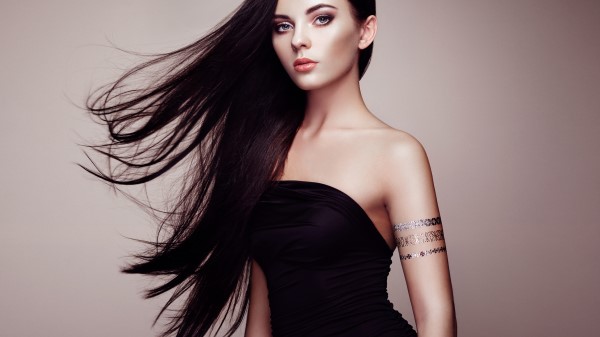 Black Hair Dress Hands In Air 4k Ee Wallpaper