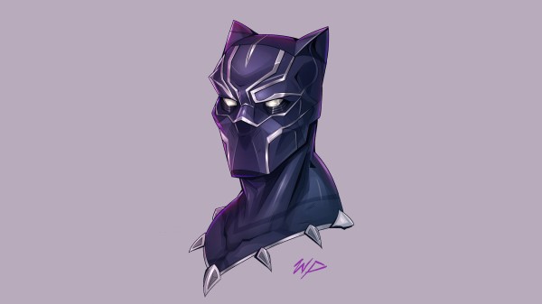Black Panther Headshot Minimalism Pz Wallpaper
