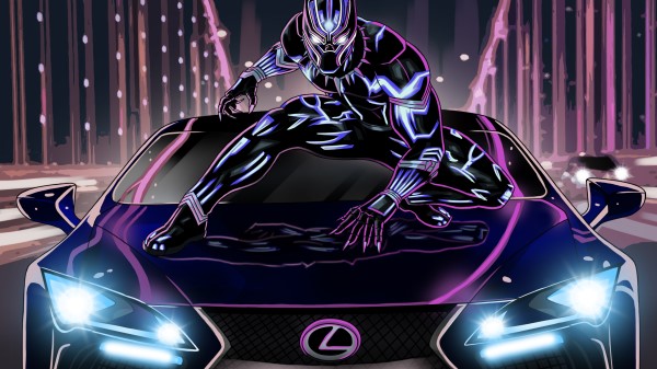 Black Panther Lexus Artwork Uy Wallpaper