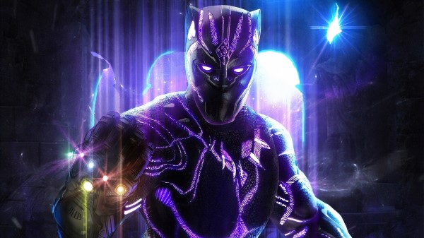 Black Panther With Infinity Gauntlet 1s Wallpaper