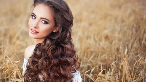 Curl Blonde Hairs Girl Field 4k wallpaper