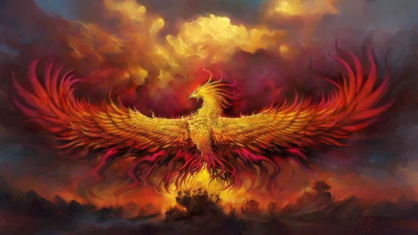 Fiery Phoenix 5k wallpaper