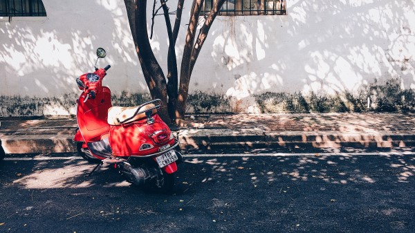 Scooter Moped Street Shadow wallpaper
