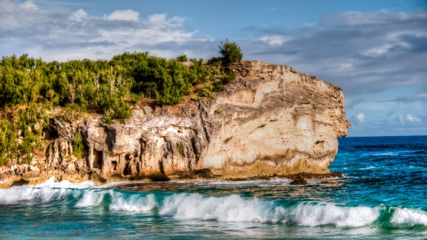 Beach Rock Sea Surf Wallpaper Wallpaper