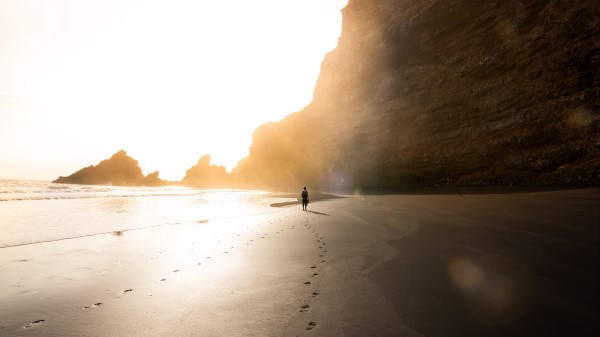 Beach Silhouette Rocks Wallpaper