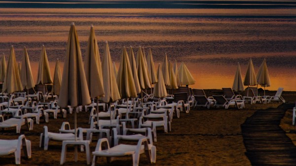 Beach Umbrellas Coast Wallpaper