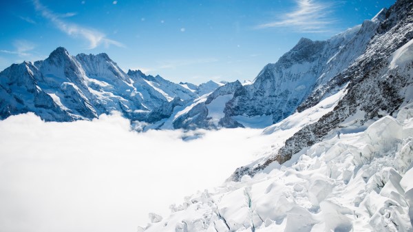 Bernese Alps Winter Mountains Wallpaper